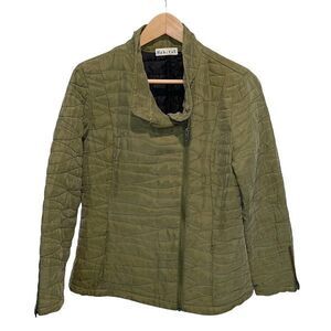 Habitat Dusty‎ Pistachio Green Art-to-Wear Zip Quilted Jacket Coat Size XS